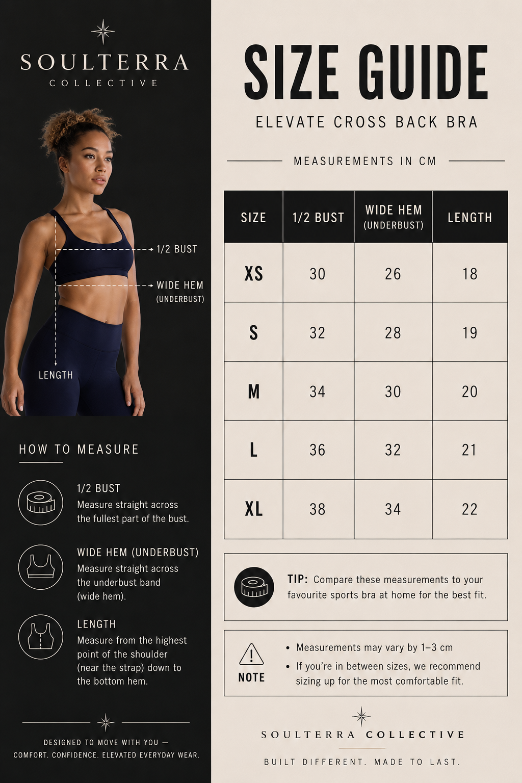 Elevate cross back bra